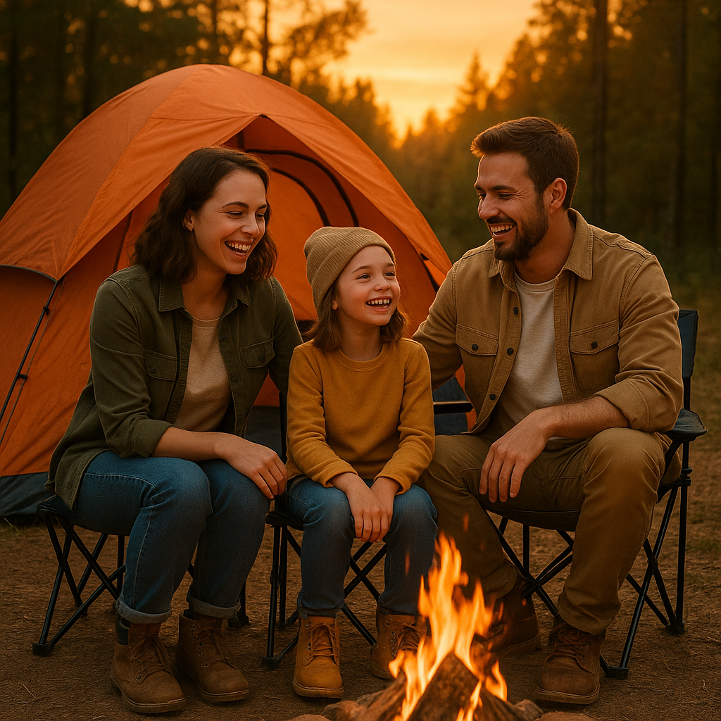 Primeiro acampamento: pais e filho curtindo a natureza juntos